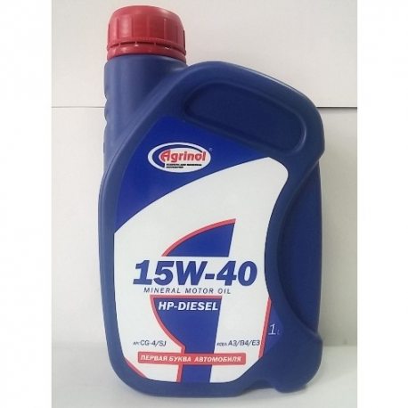 Агринол Олива моторна HP-DIESEL 15W-40 CG-4/SJ, 1л
